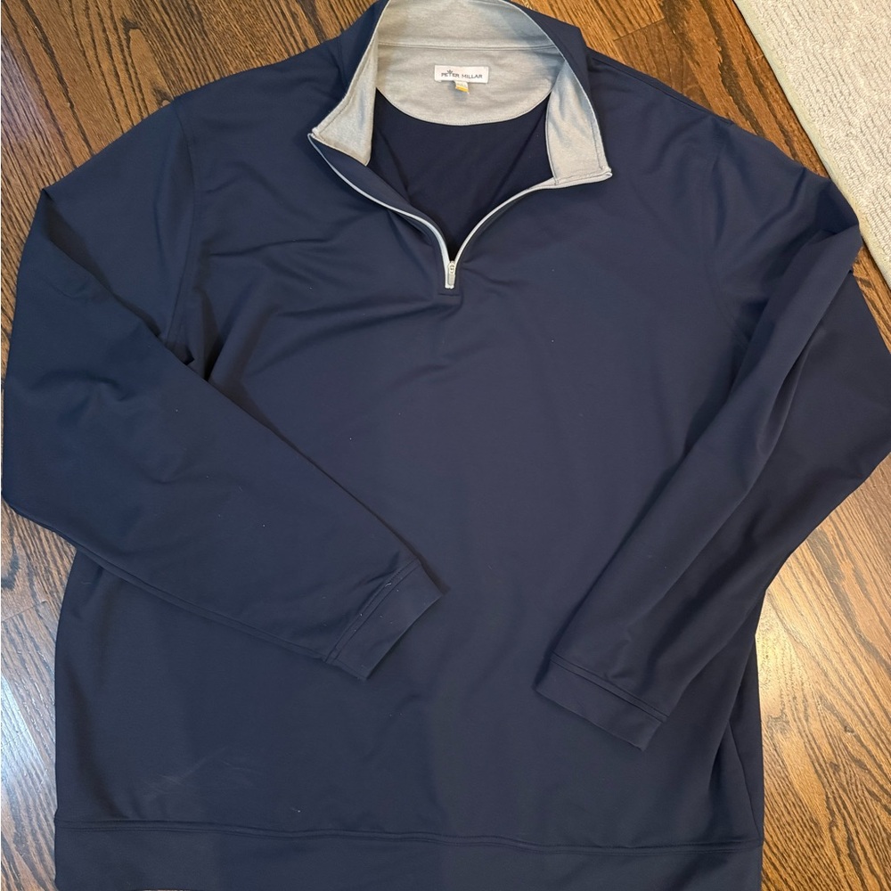Peter Millar Navy and Light Gray Pullover